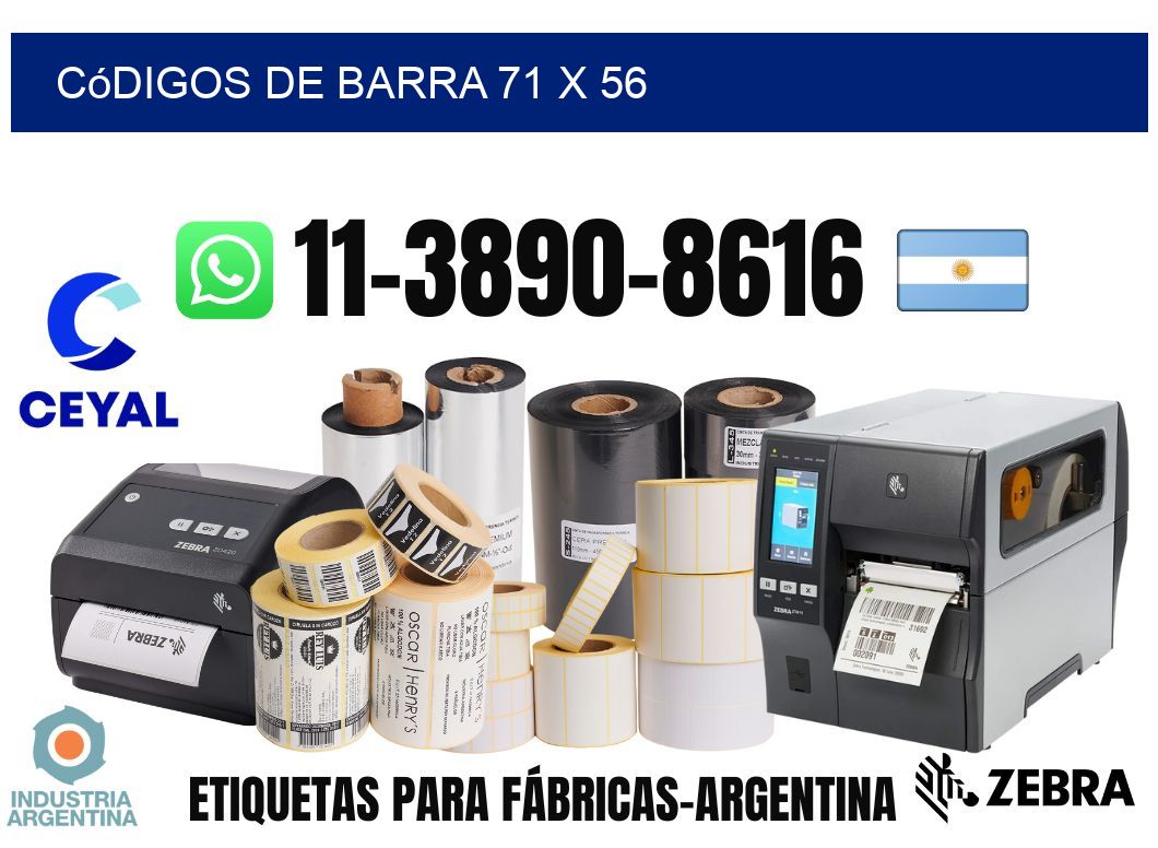 códigos de barra 71 x 56