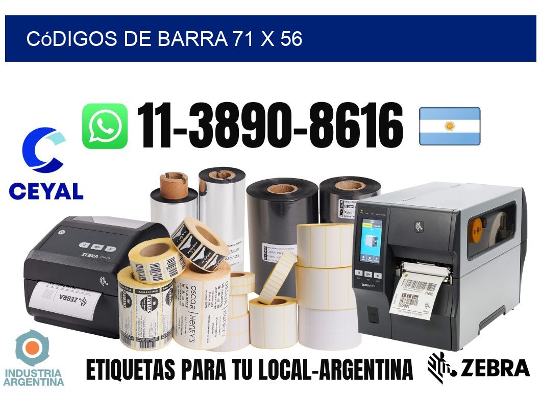 códigos de barra 71 x 56