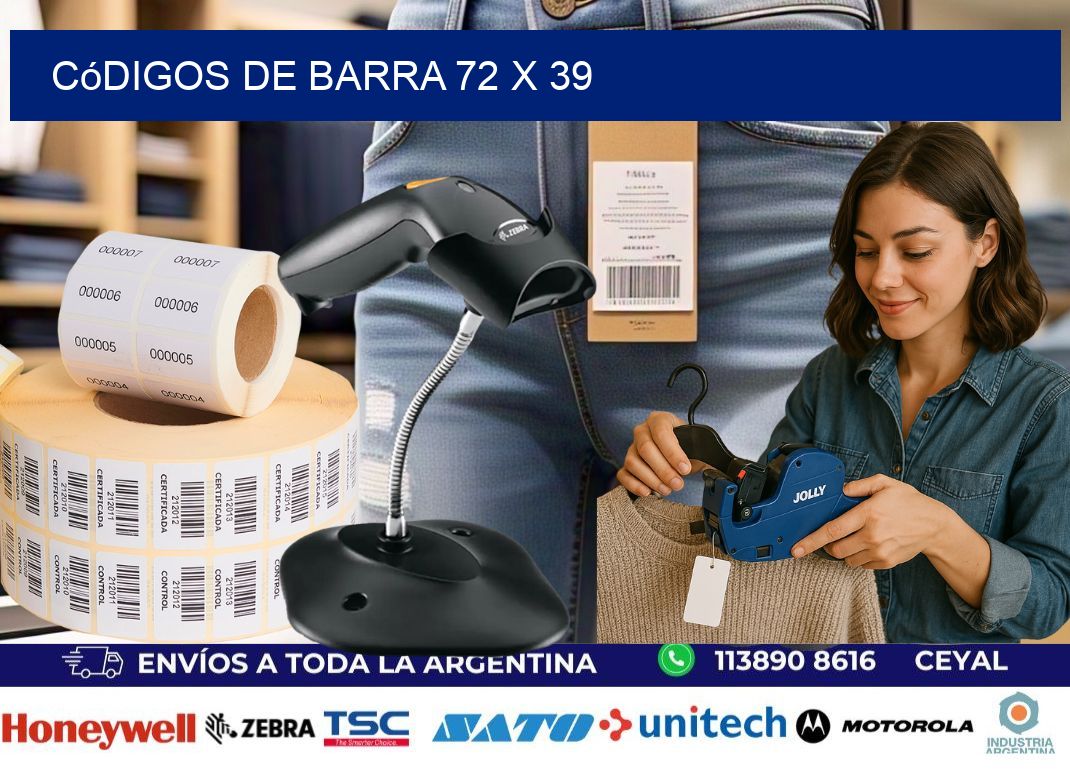 códigos de barra 72 x 39