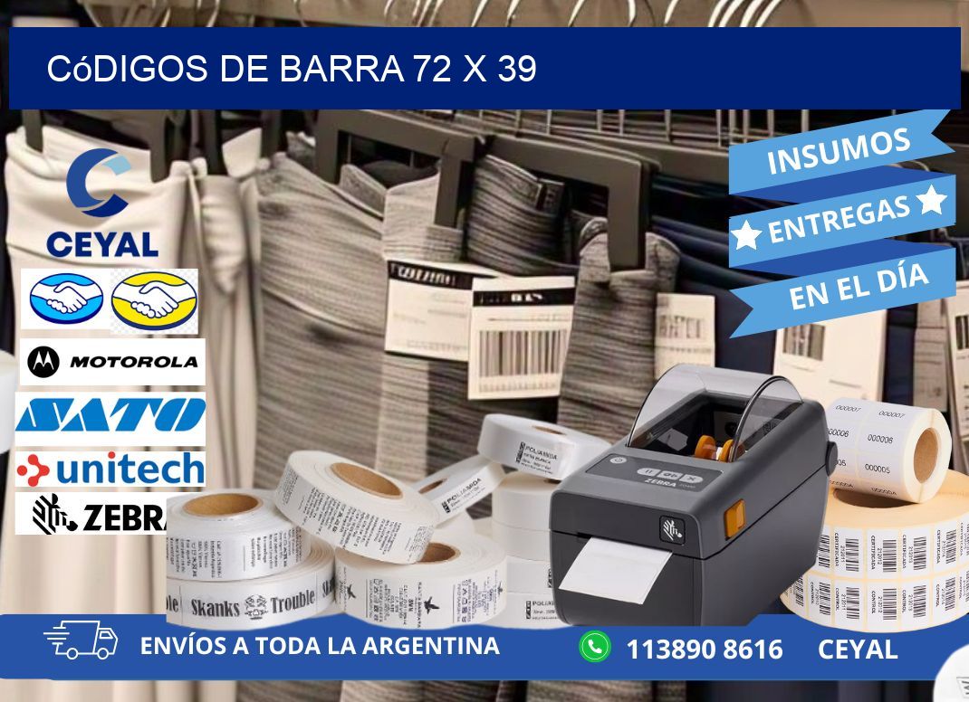 códigos de barra 72 x 39