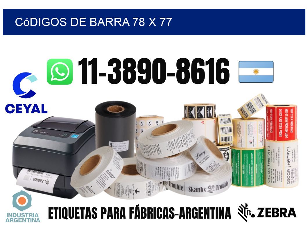 códigos de barra 78 x 77