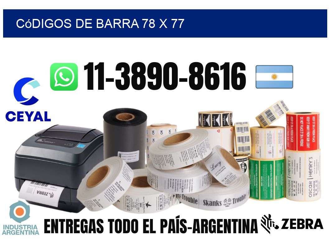 códigos de barra 78 x 77