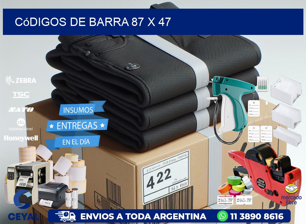 códigos de barra 87 x 47