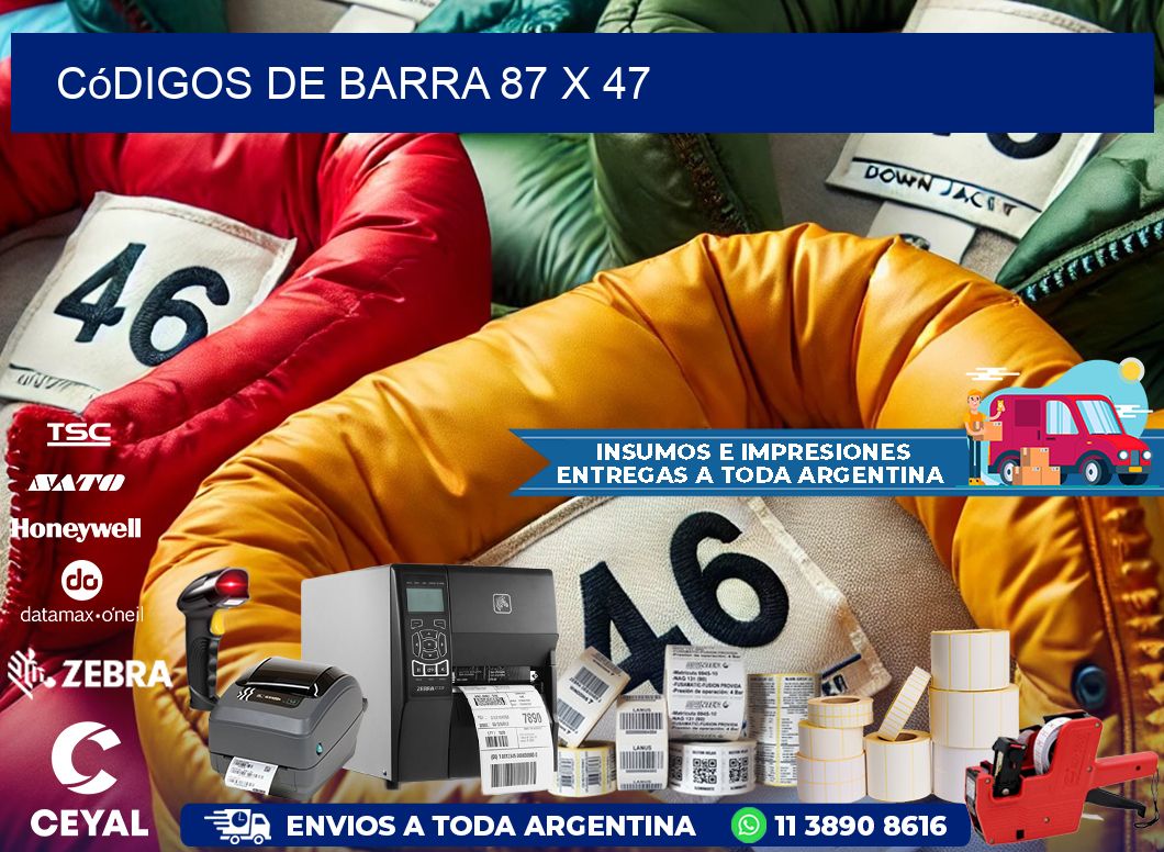 códigos de barra 87 x 47