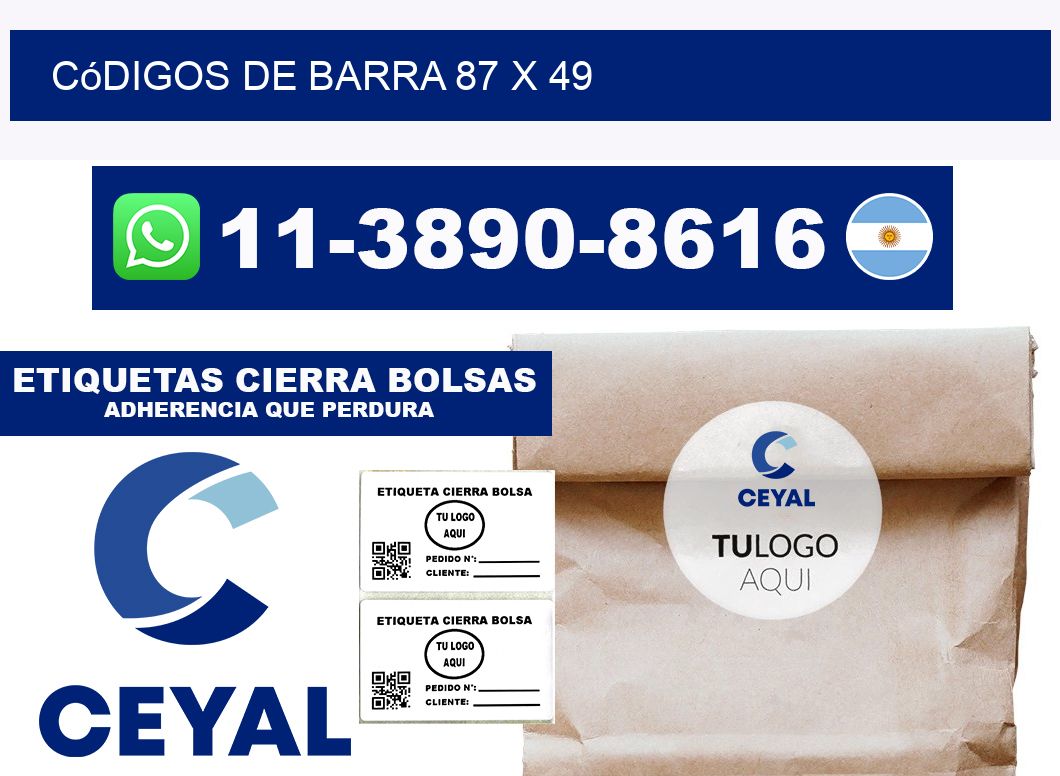 códigos de barra 87 x 49
