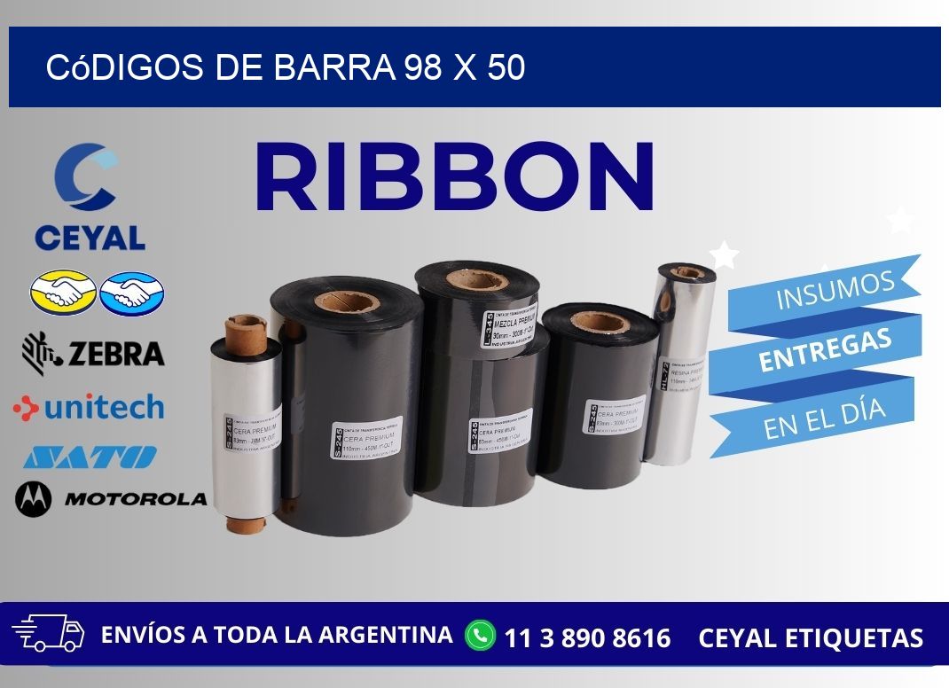 códigos de barra 98 x 50