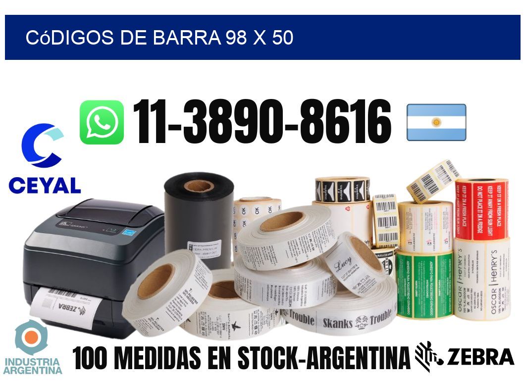 códigos de barra 98 x 50