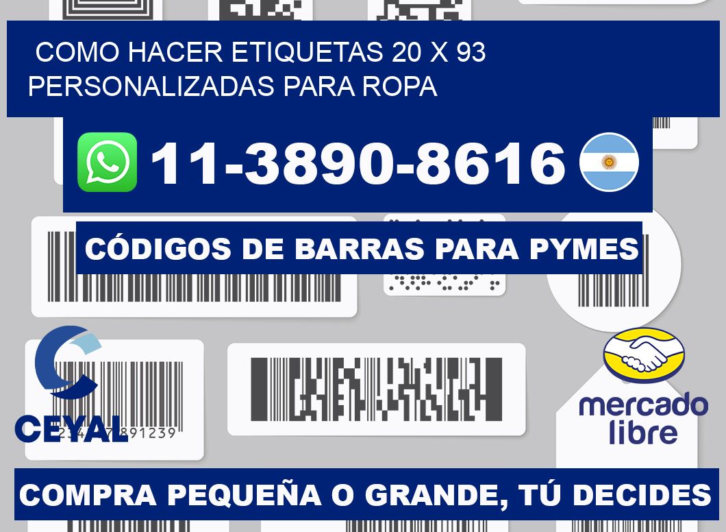 como hacer etiquetas 20 x 93 personalizadas para ropa