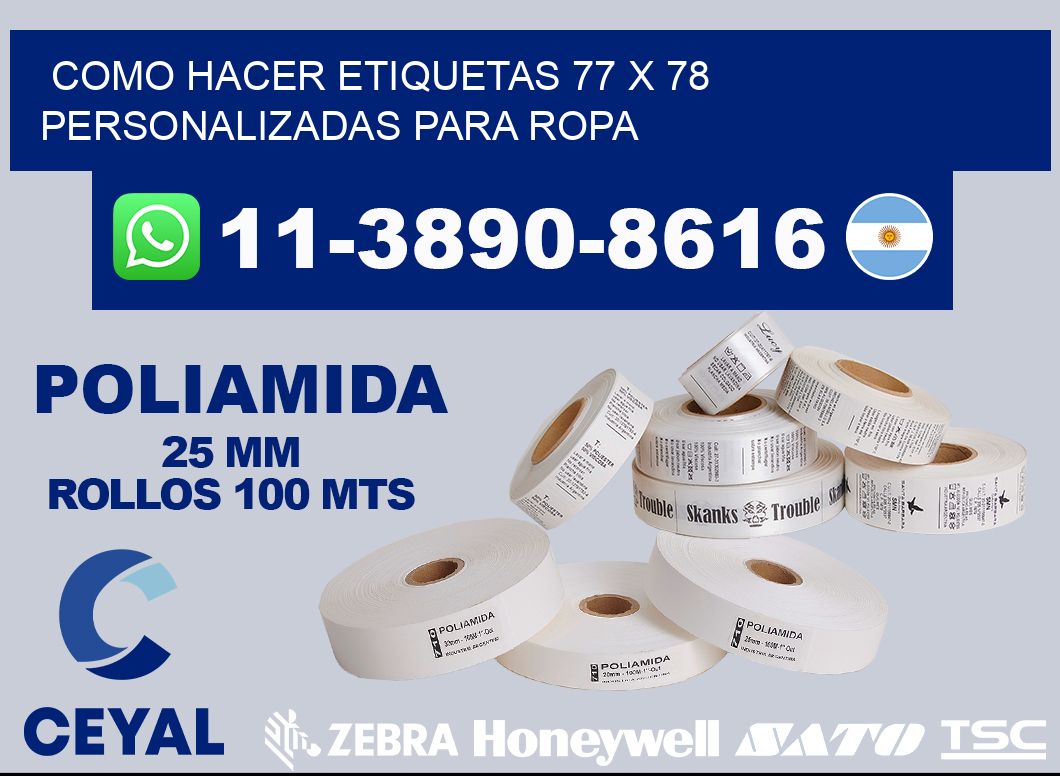 como hacer etiquetas 77 x 78 personalizadas para ropa