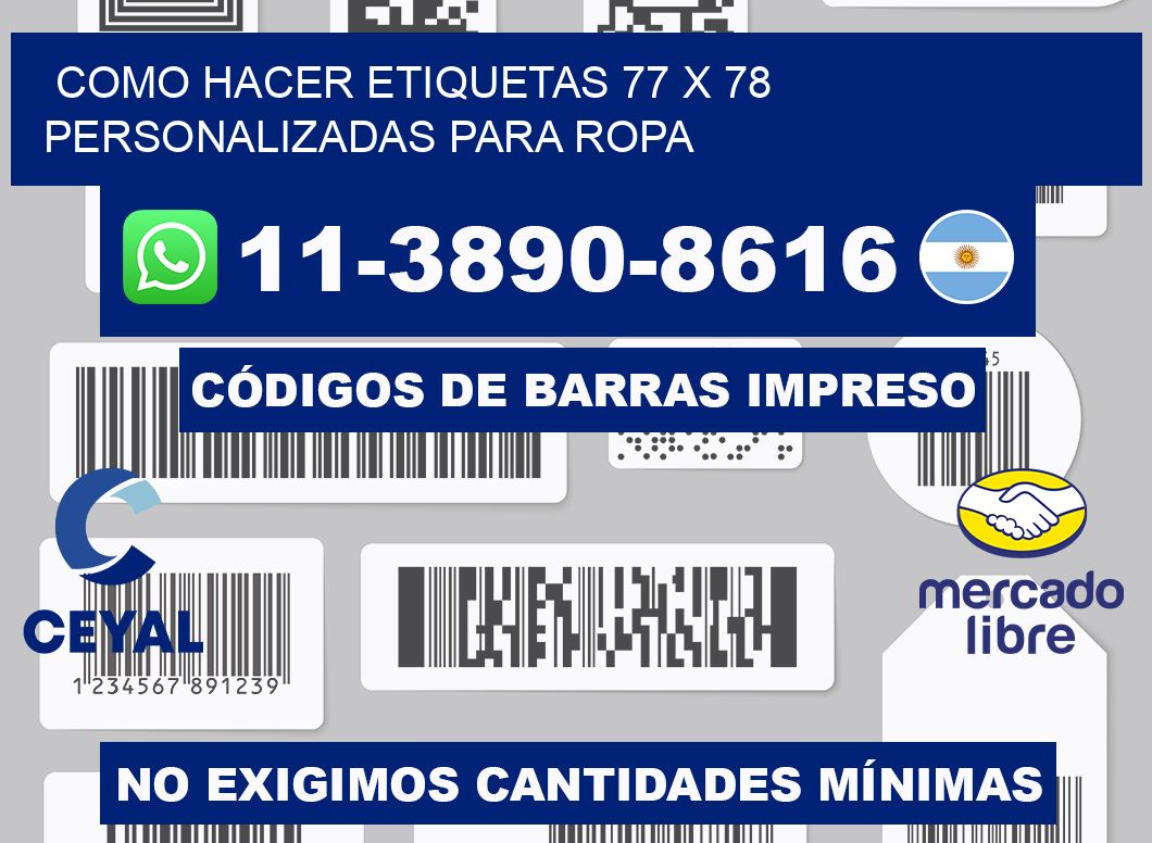 como hacer etiquetas 77 x 78 personalizadas para ropa