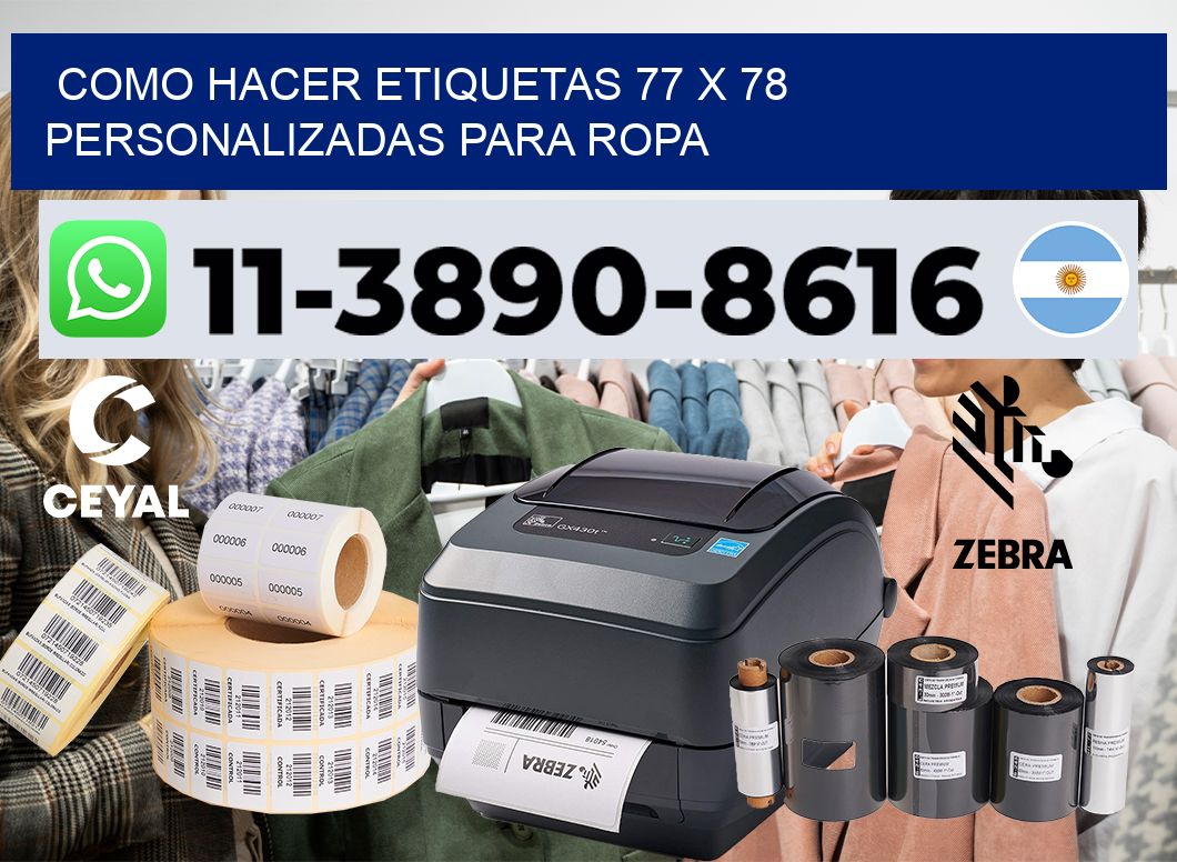 como hacer etiquetas 77 x 78 personalizadas para ropa