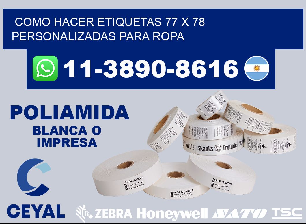 como hacer etiquetas 77 x 78 personalizadas para ropa