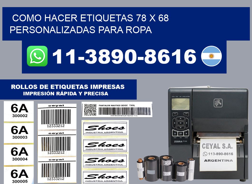 como hacer etiquetas 78 x 68 personalizadas para ropa
