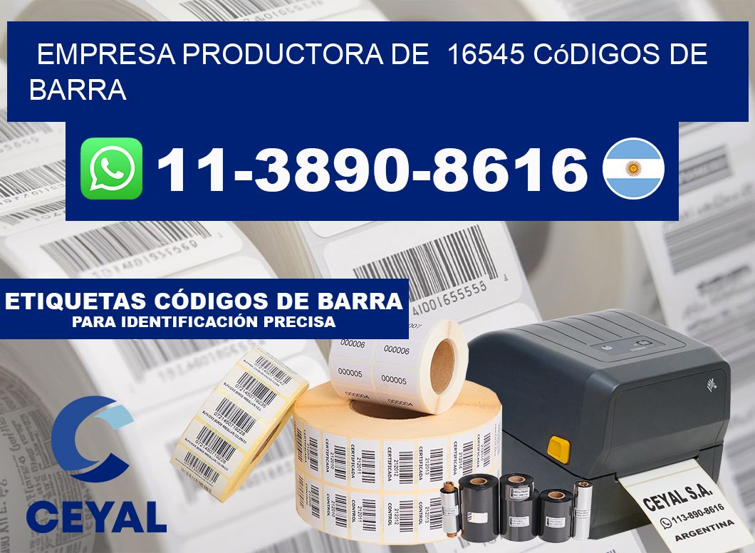 empresa productora de 16545 códigos de barra