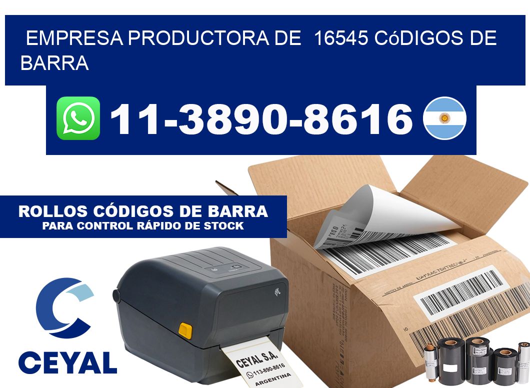 empresa productora de  16545 códigos de barra