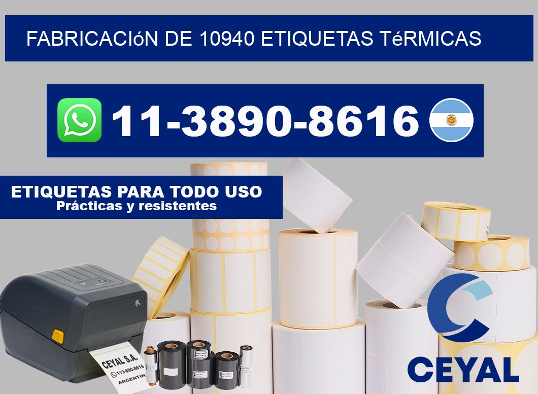 fabricación de 10940 etiquetas térmicas