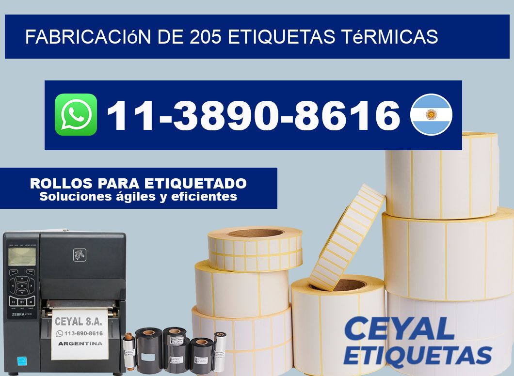 fabricación de 205 etiquetas térmicas