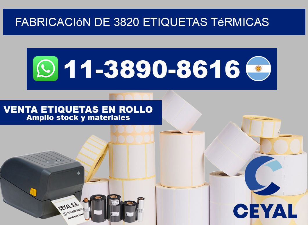 fabricación de 3820 etiquetas térmicas