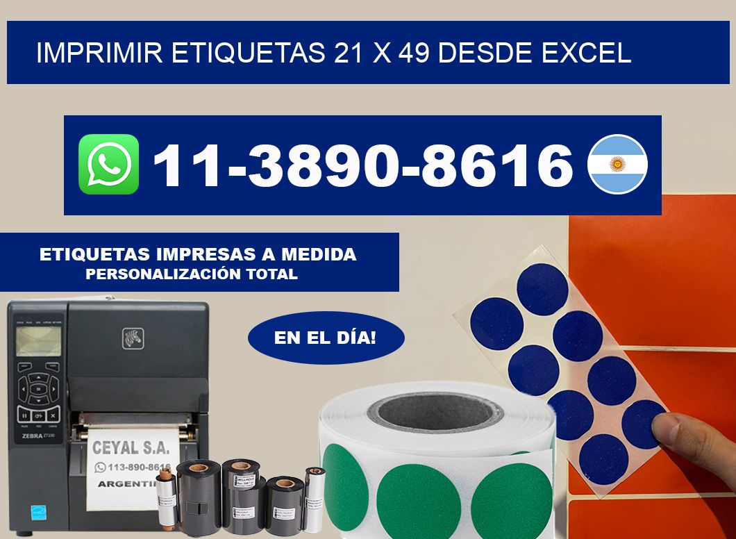 imprimir etiquetas 21 x 49 desde excel