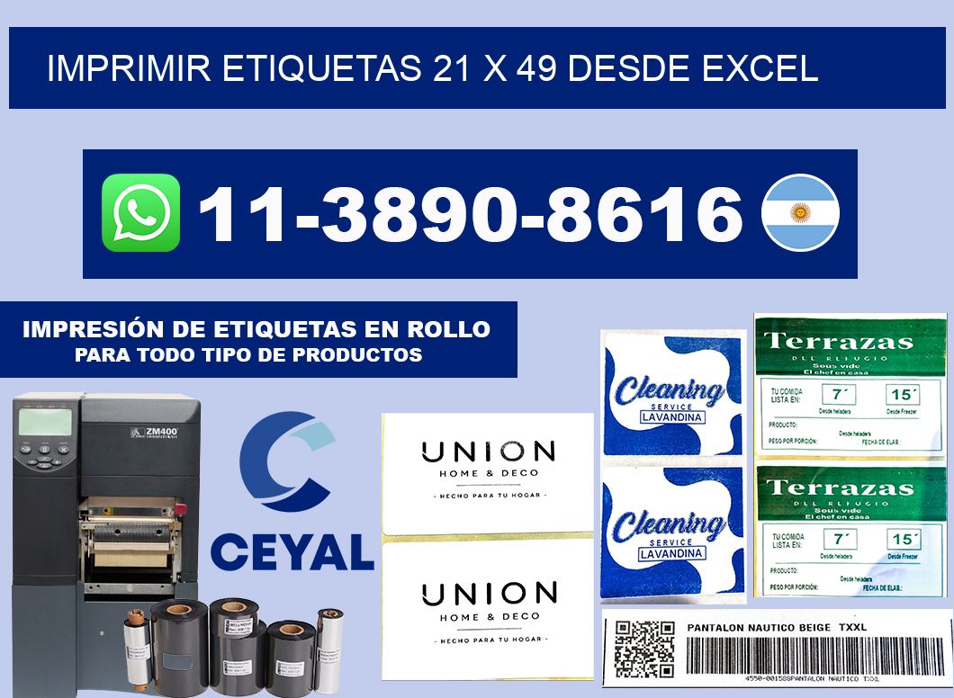 imprimir etiquetas 21 x 49 desde excel