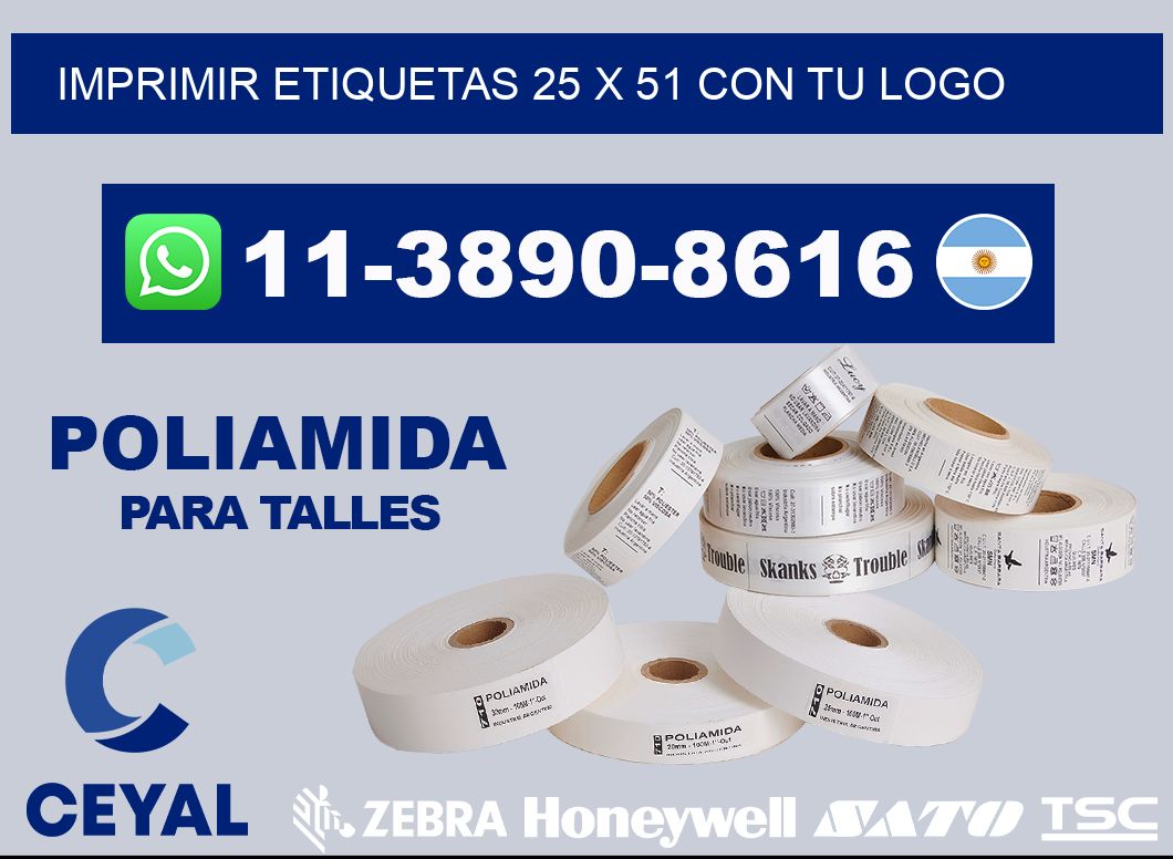 imprimir etiquetas 25 x 51 con tu logo