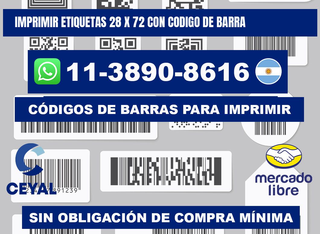 imprimir etiquetas 28 x 72 con codigo de barra