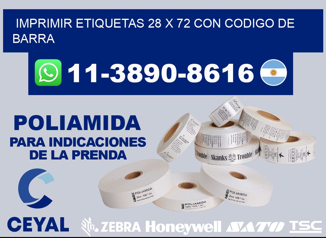 imprimir etiquetas 28 x 72 con codigo de barra