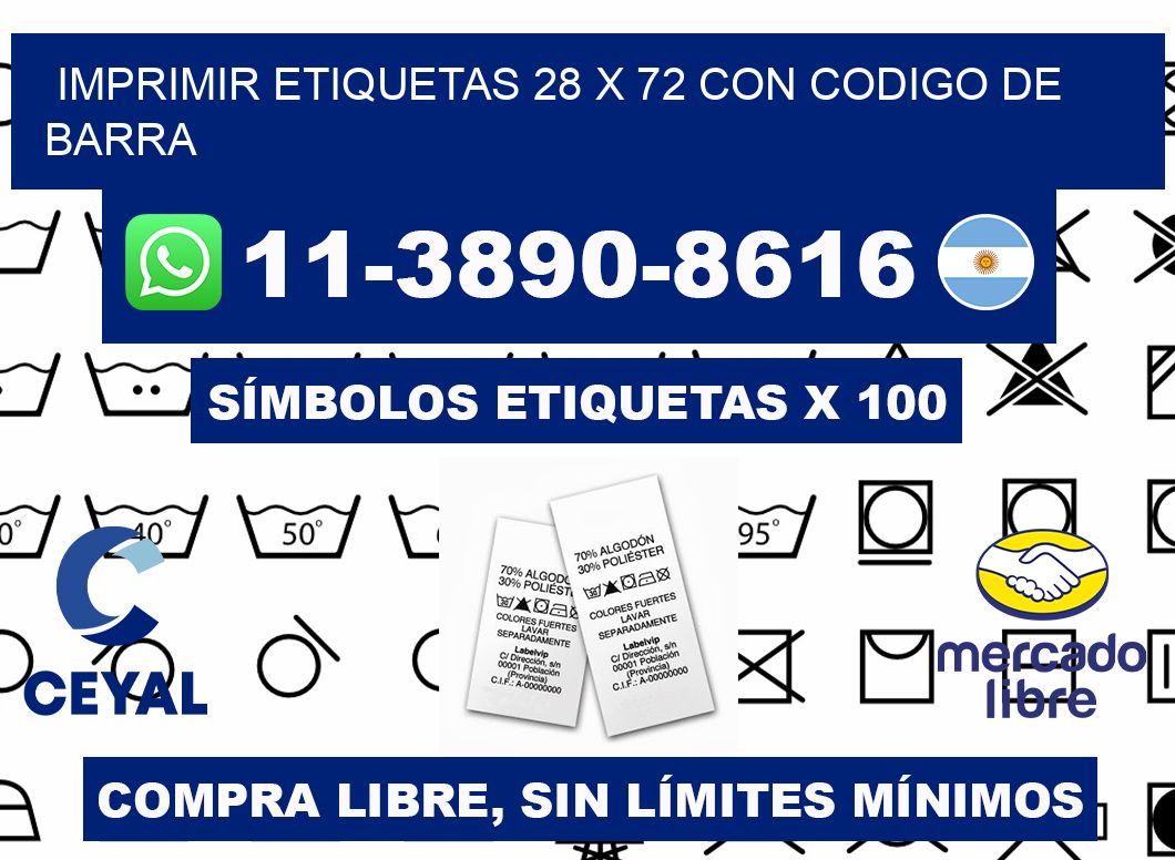 imprimir etiquetas 28 x 72 con codigo de barra