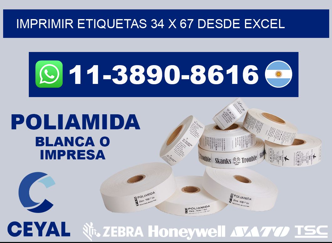 imprimir etiquetas 34 x 67 desde excel
