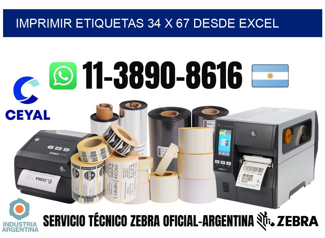 imprimir etiquetas 34 x 67 desde excel