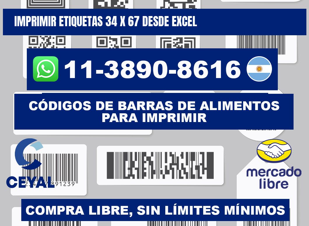 imprimir etiquetas 34 x 67 desde excel
