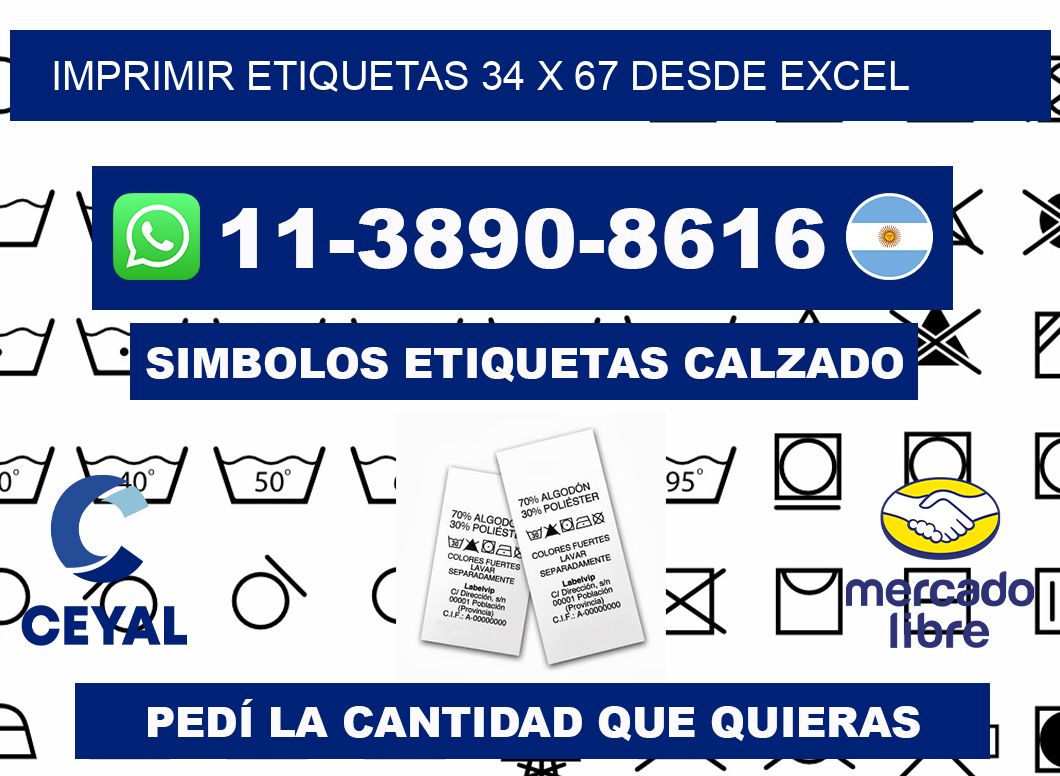 imprimir etiquetas 34 x 67 desde excel