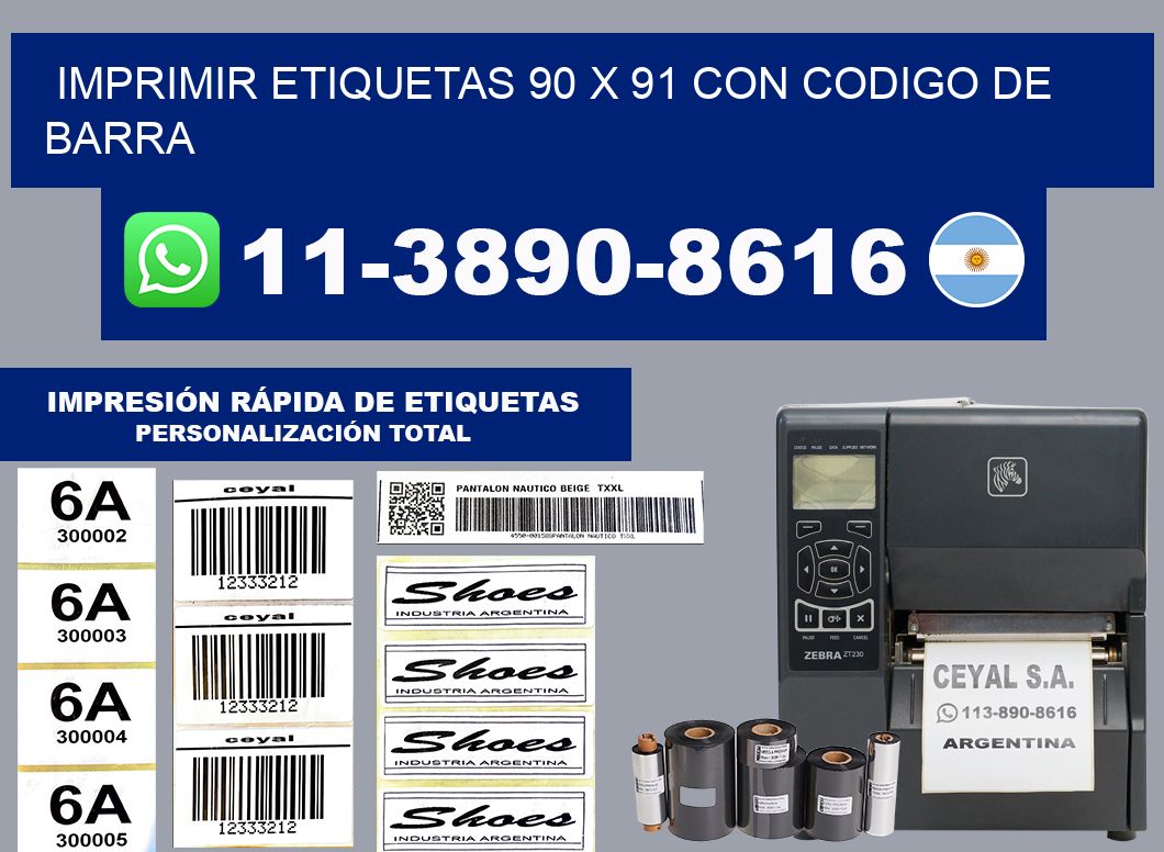 imprimir etiquetas 90 x 91 con codigo de barra