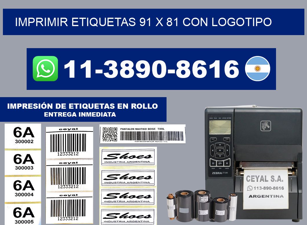 imprimir etiquetas 91 x 81 con logotipo