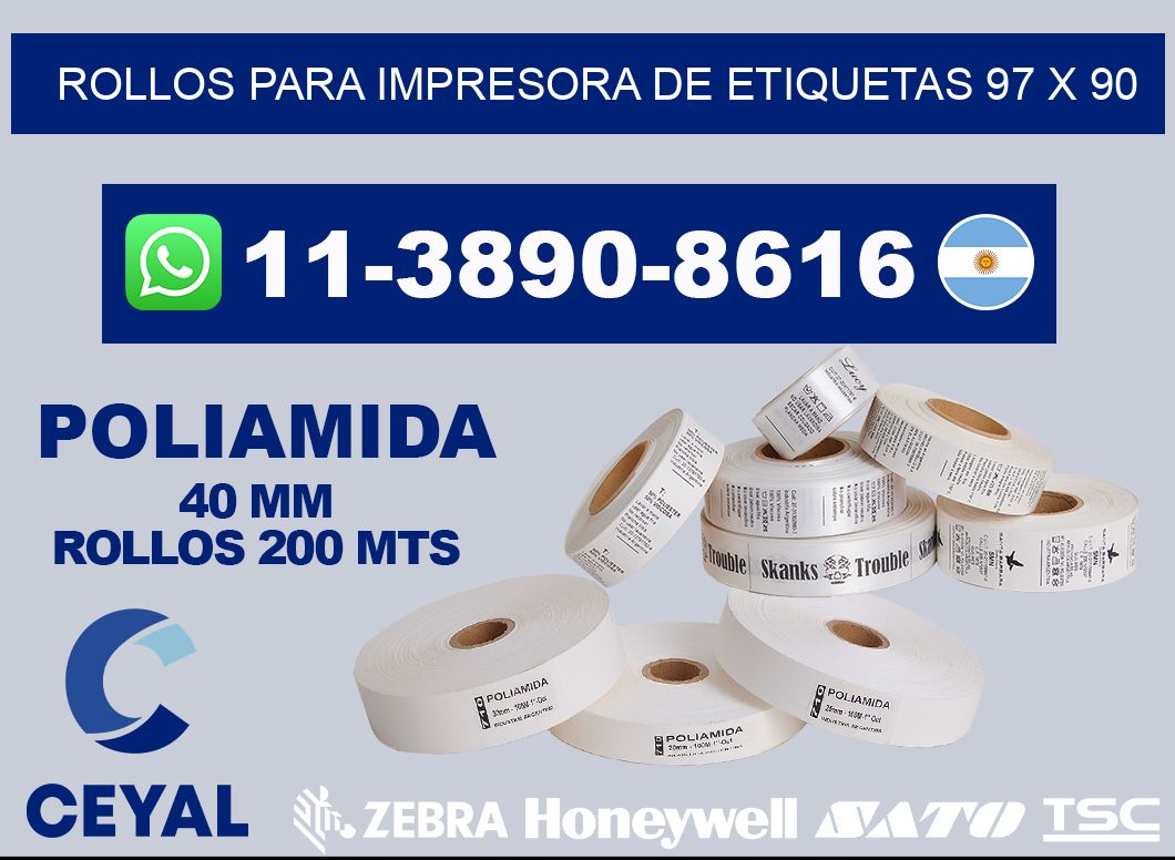 rollos para impresora de etiquetas 97 x 90