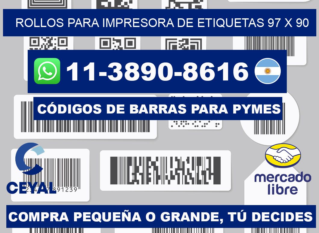 rollos para impresora de etiquetas 97 x 90