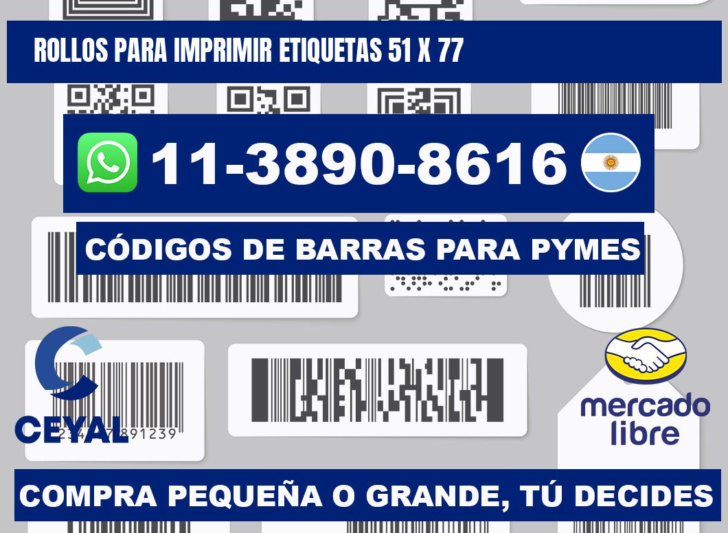 rollos para imprimir etiquetas 51 x 77