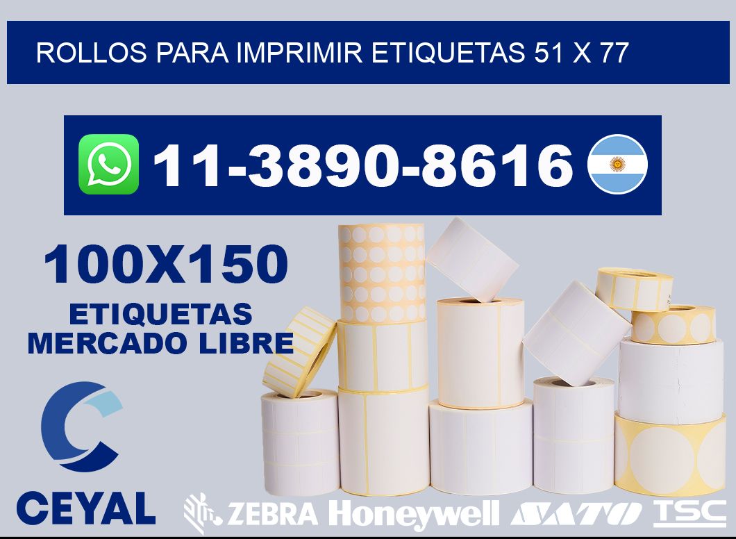 rollos para imprimir etiquetas 51 x 77