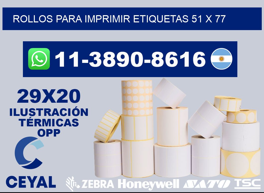 rollos para imprimir etiquetas 51 x 77