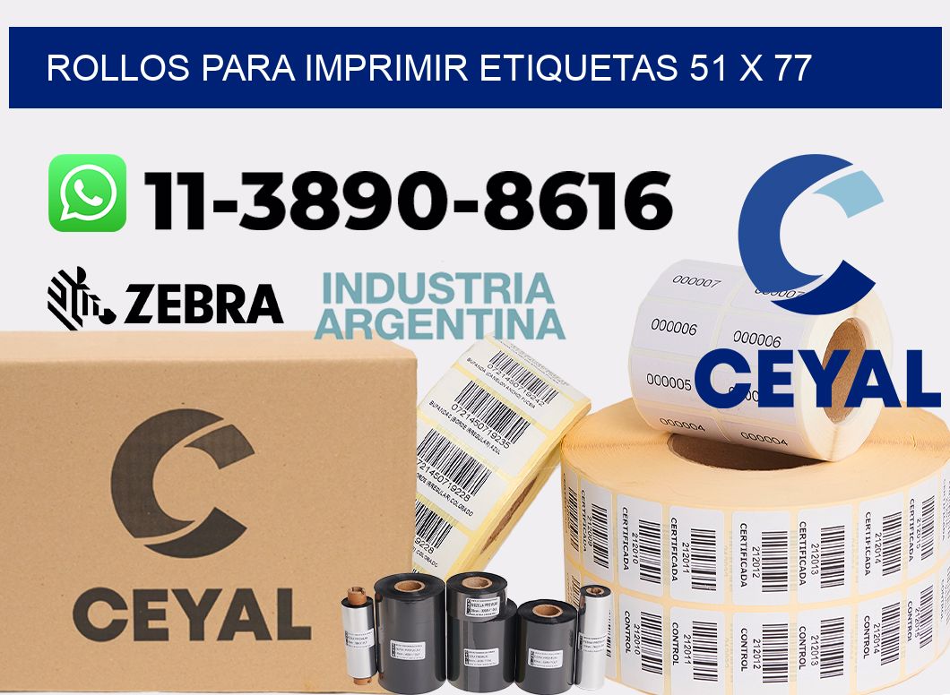 rollos para imprimir etiquetas 51 x 77