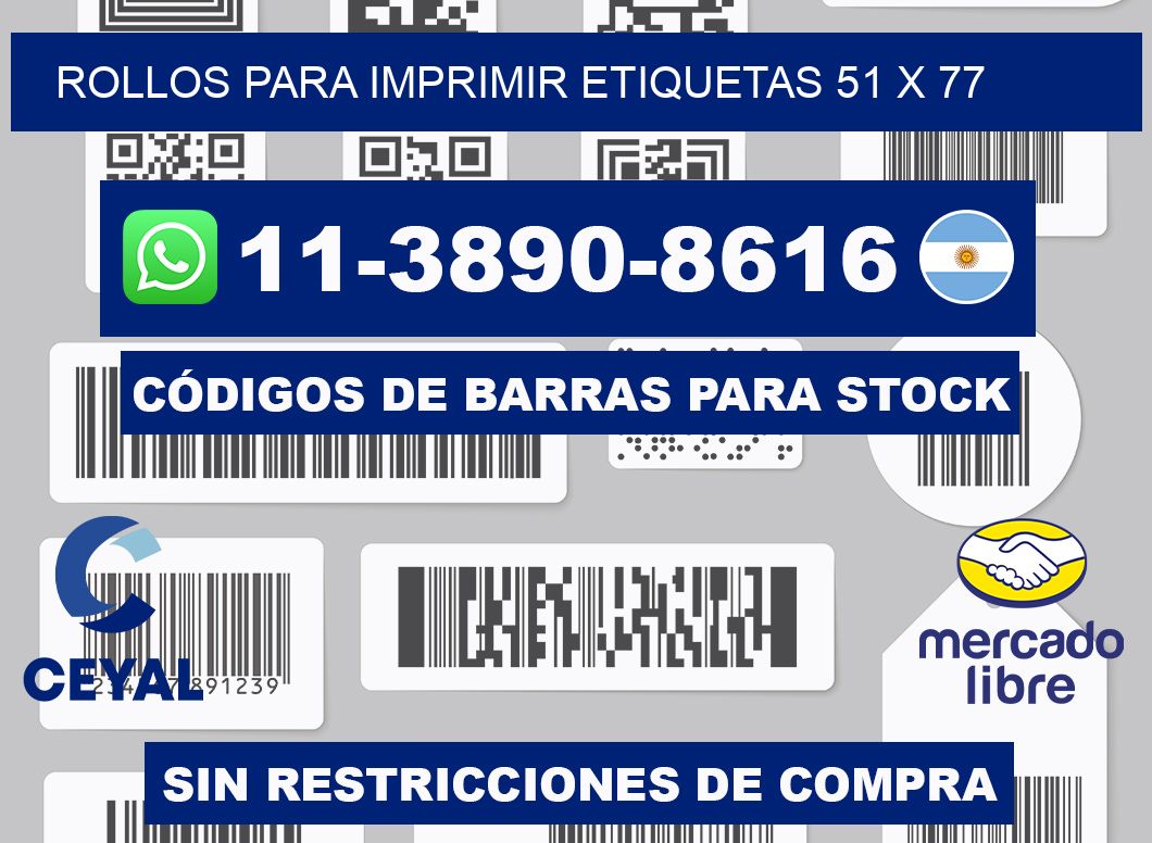 rollos para imprimir etiquetas 51 x 77