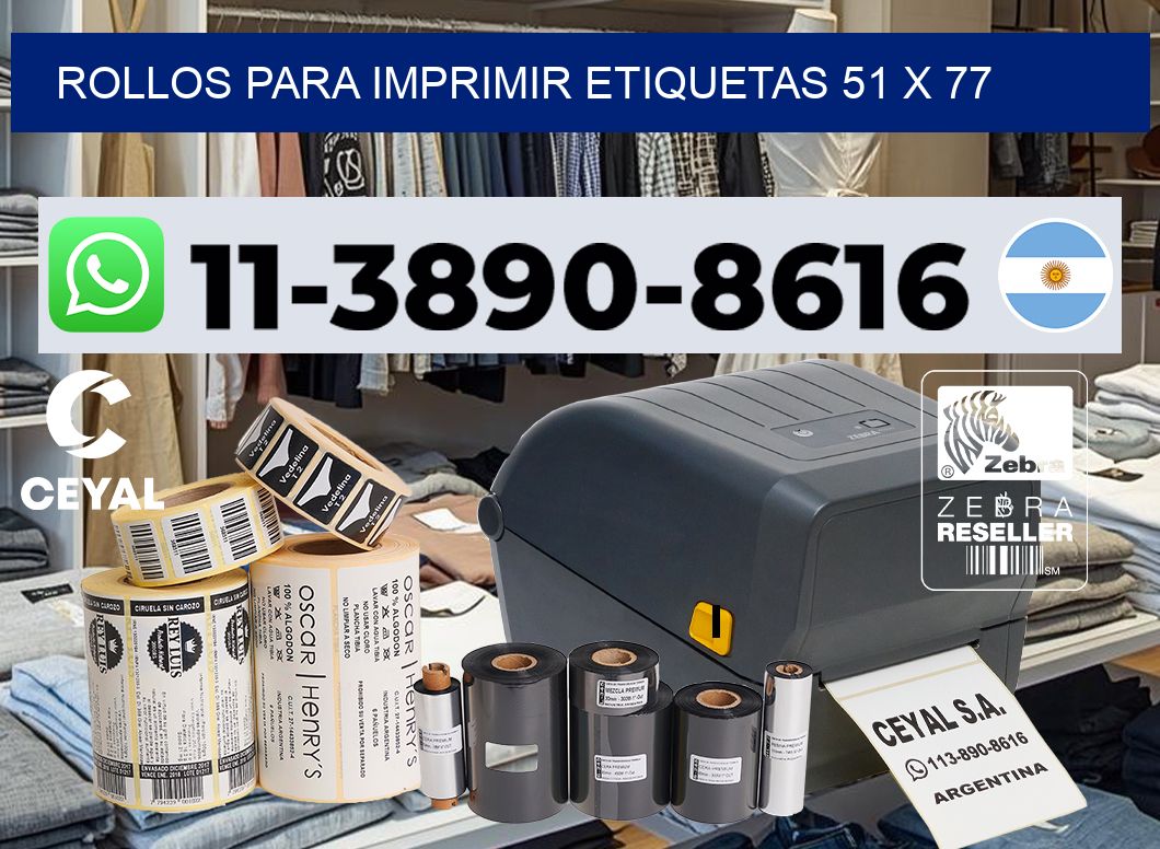 rollos para imprimir etiquetas 51 x 77