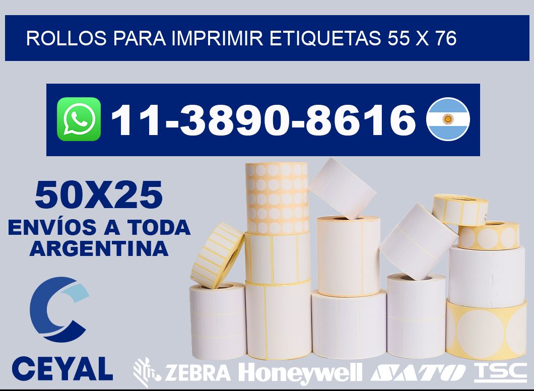 rollos para imprimir etiquetas 55 x 76