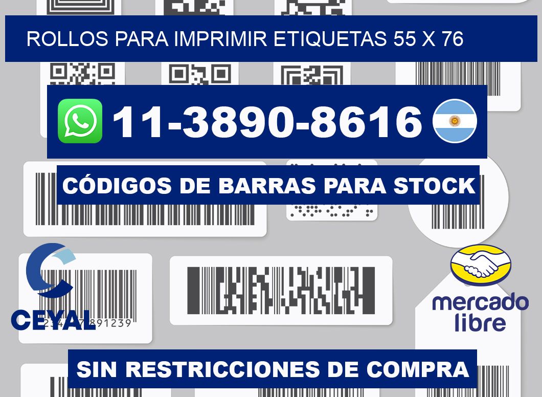 rollos para imprimir etiquetas 55 x 76