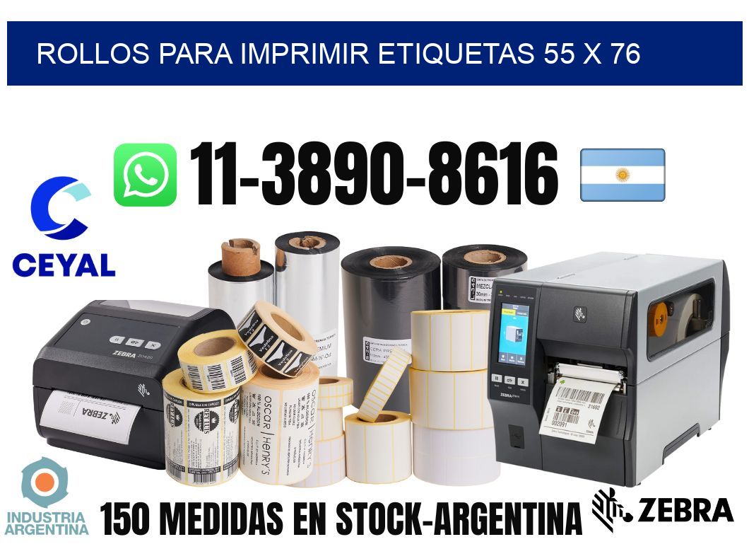 rollos para imprimir etiquetas 55 x 76