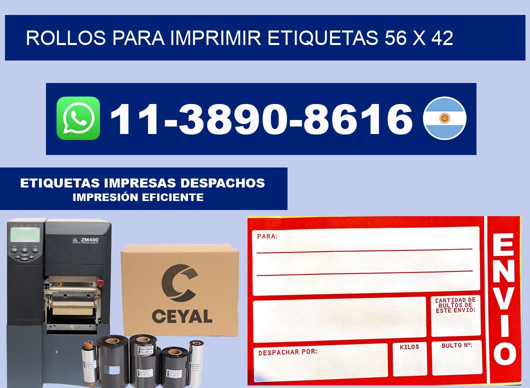 rollos para imprimir etiquetas 56 x 42