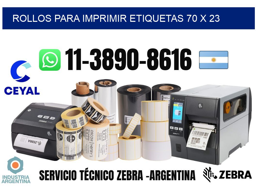 rollos para imprimir etiquetas 70 x 23