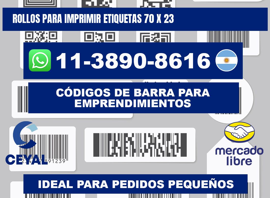 rollos para imprimir etiquetas 70 x 23