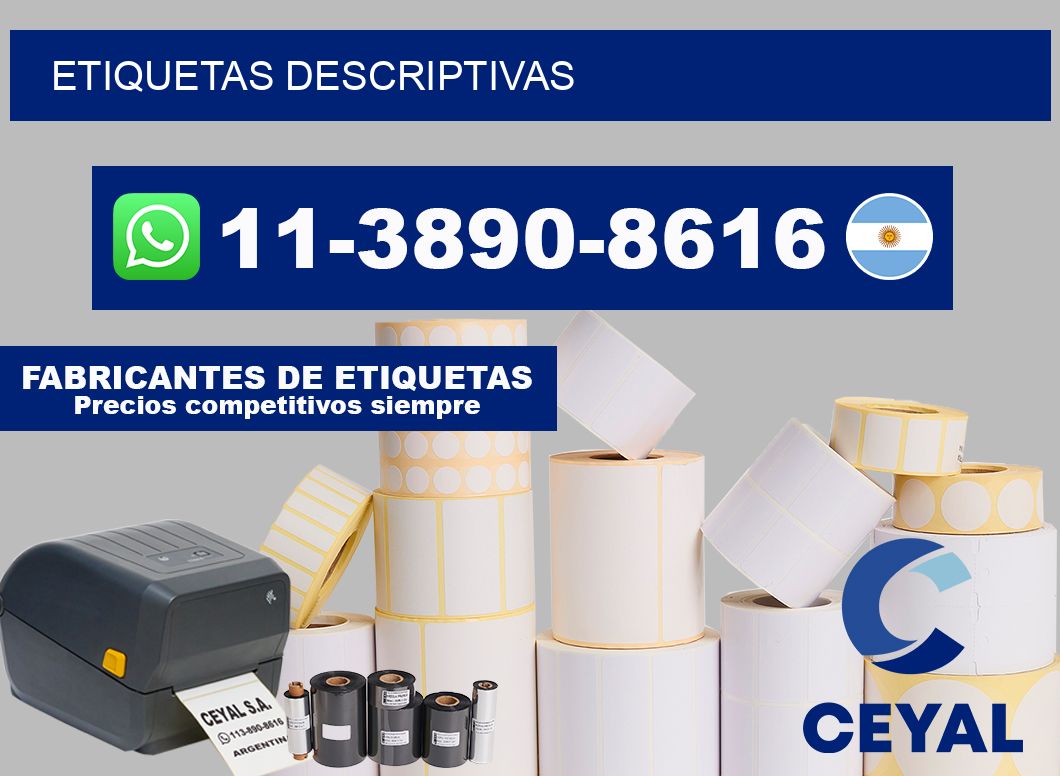 ETIQUETAS descriptivas