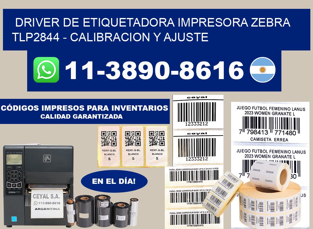 driver de etiquetadora impresora zebra tlp2844 - Calibracion y Ajuste